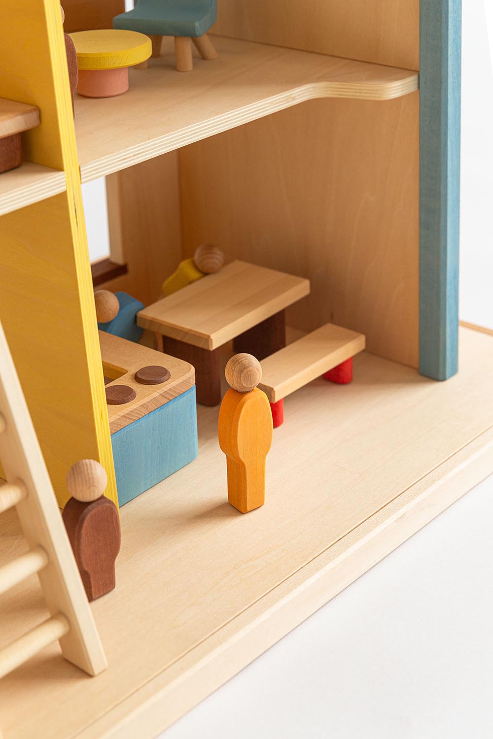 Wooden miniature sets and furniture