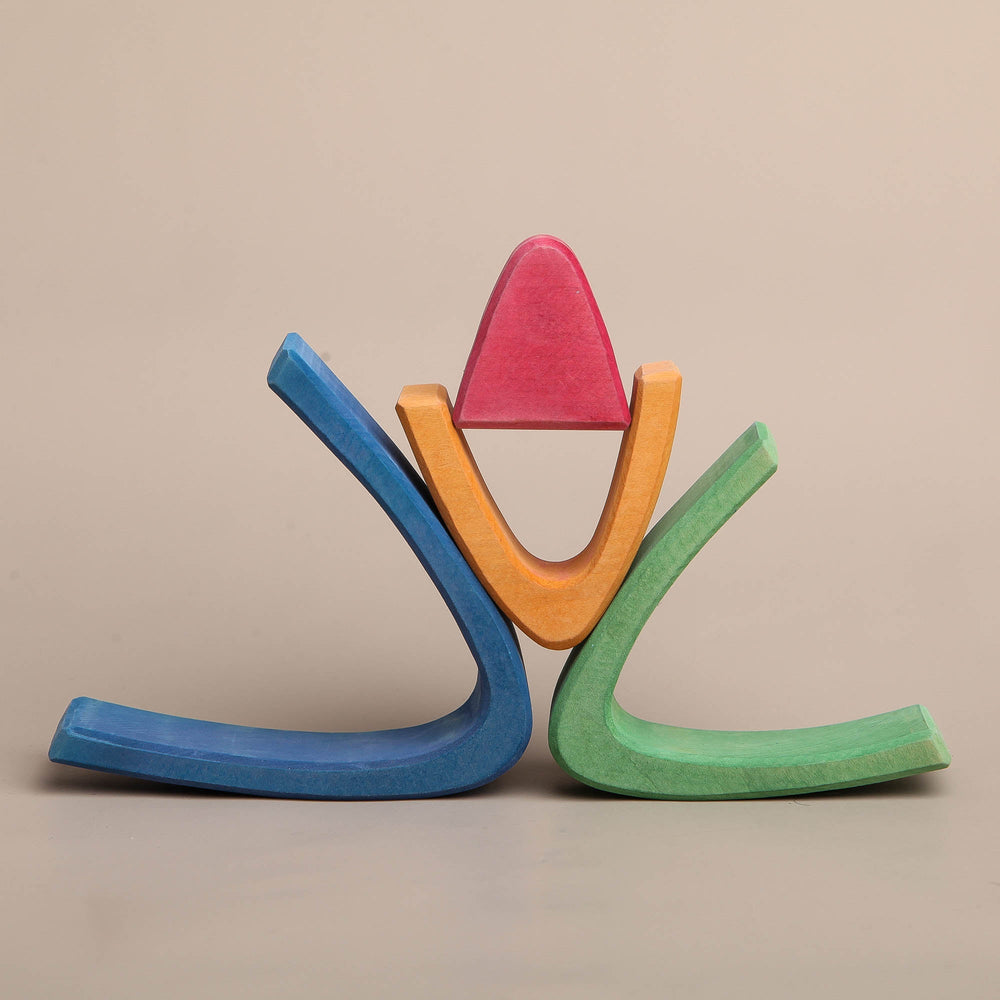 Abstract display of blocks featured mountain