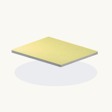 Yellow square mat on a white background