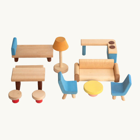 Dollhouse wooden furniture set